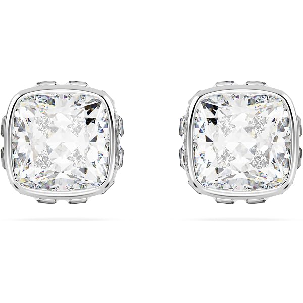 Amazon.com: Pendientes de botón Una Swarovski 5625535 corazón